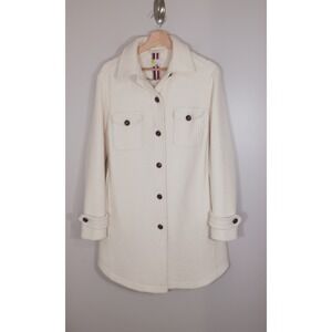 Boden Textured Wool Blend Overshirt Classic Cream Lined Peacoat Women's Size 6